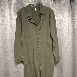 Rylee + Cru Olive Green Utility Jumpsuit